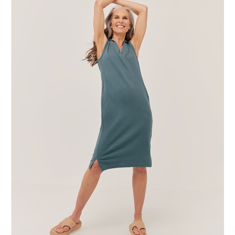 Pact Chelsea Blue Tank Dress Sz L